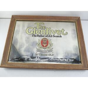 Vintage‎ The Glenlivet The Father of all Scotch Framed Mirror Bar Sign